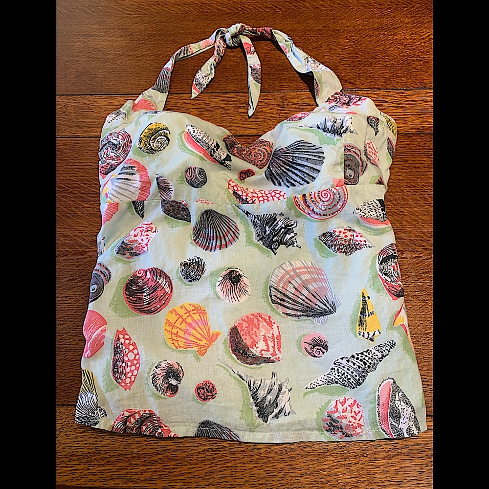 ODILLE by Anthro cotton HALTER top  6-8